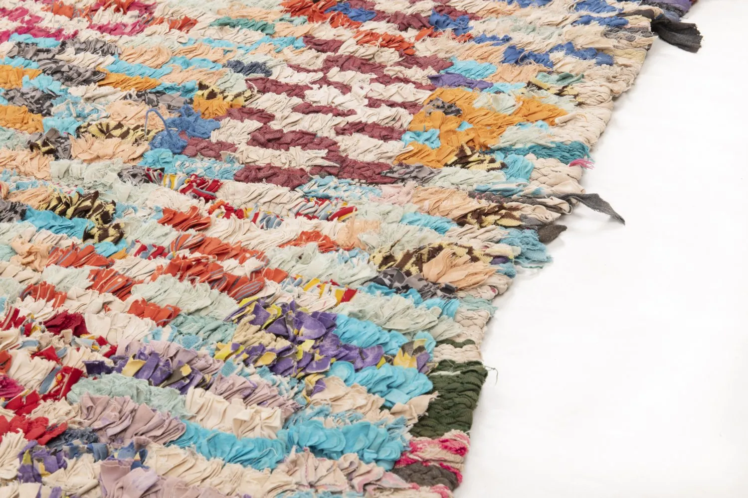 Marokkolainen Kilim matto Boucherouite 205 x 145 cm
