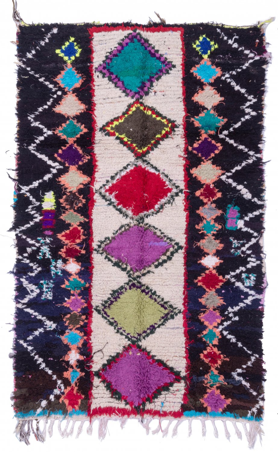 Marokkolainen Kilim matto Boucherouite 210 x 130 cm