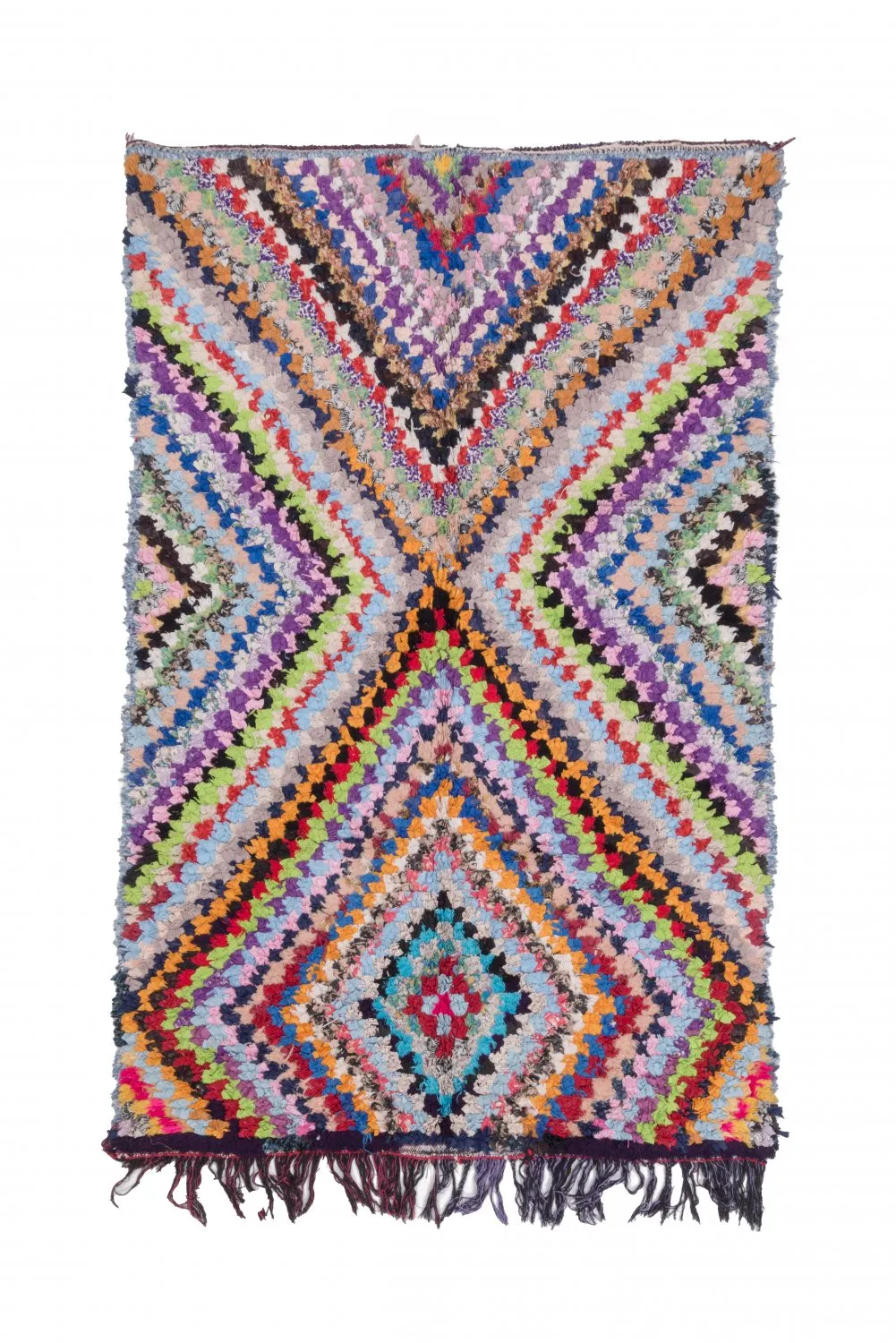 Marokkolainen Kilim matto Boucherouite 225 x 140 cm