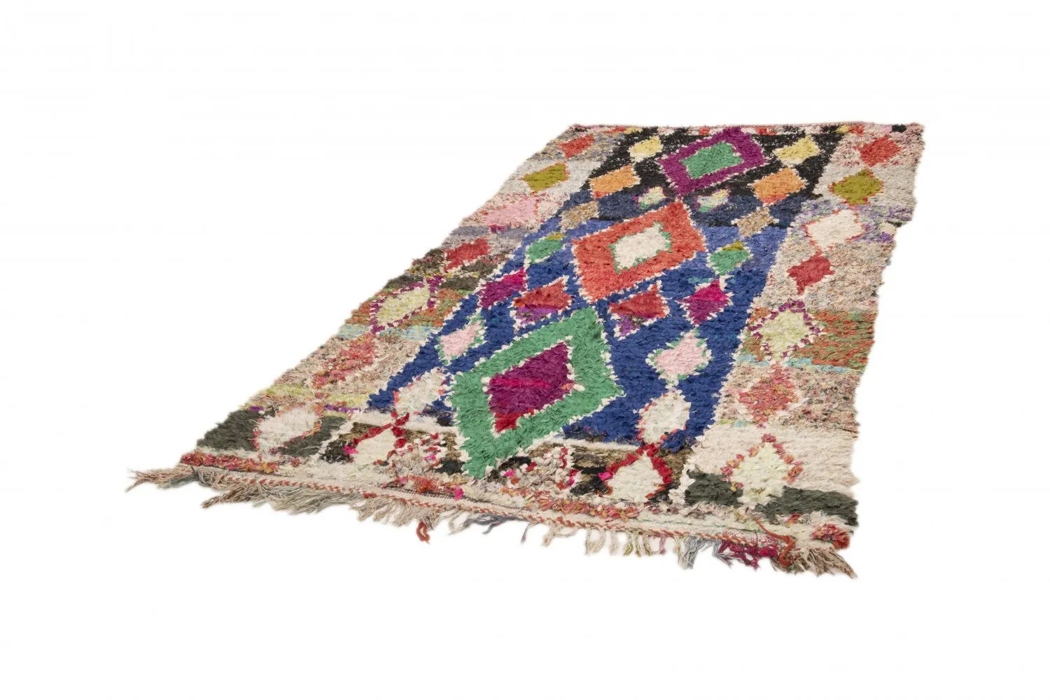 Marokkolainen Kilim matto Boucherouite 295 x 150 cm