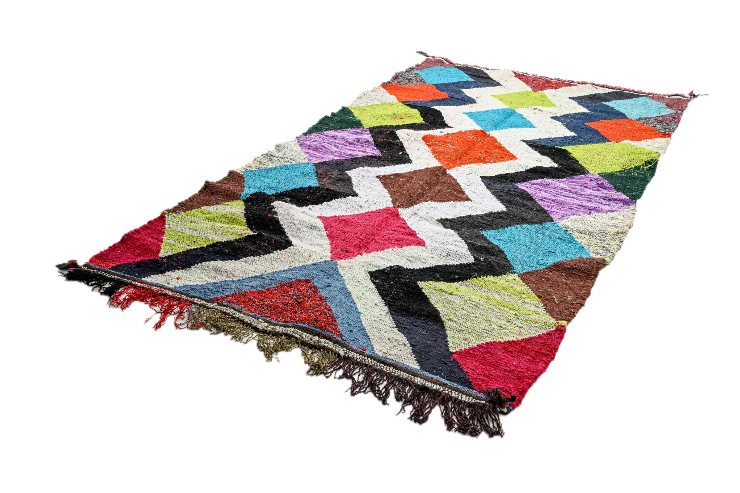 Marokkolainen Kilim matto Boucherouite 155 x 290 cm