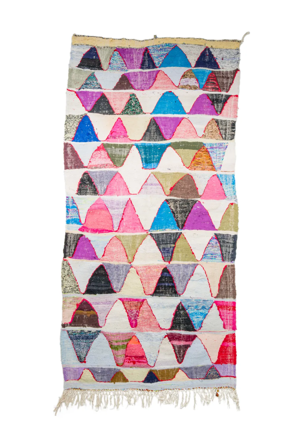 Marokkolainen Kilim matto Boucherouite 135 x 275 cm