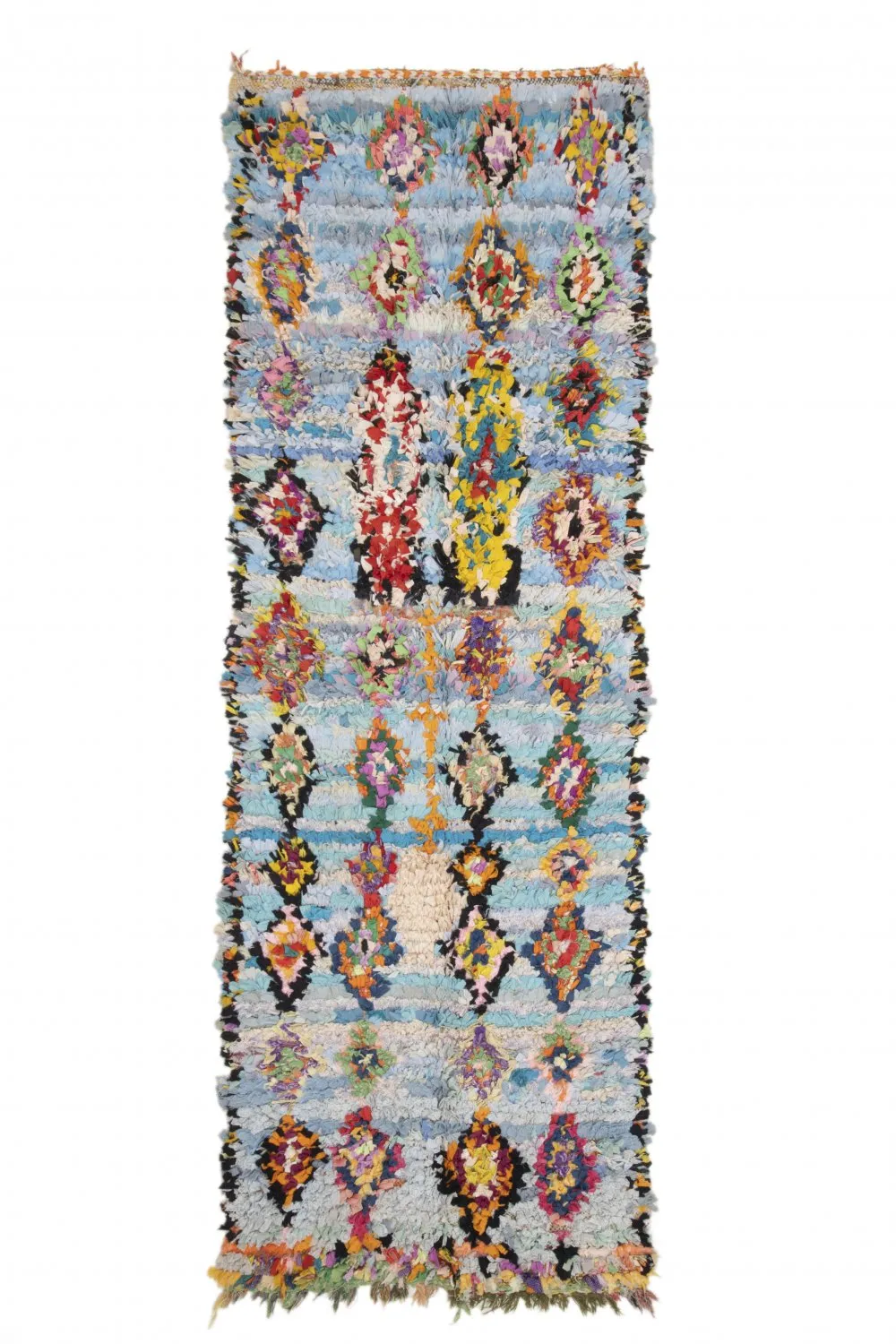 Marokkolainen Kilim matto Boucherouite 290 x 95 cm