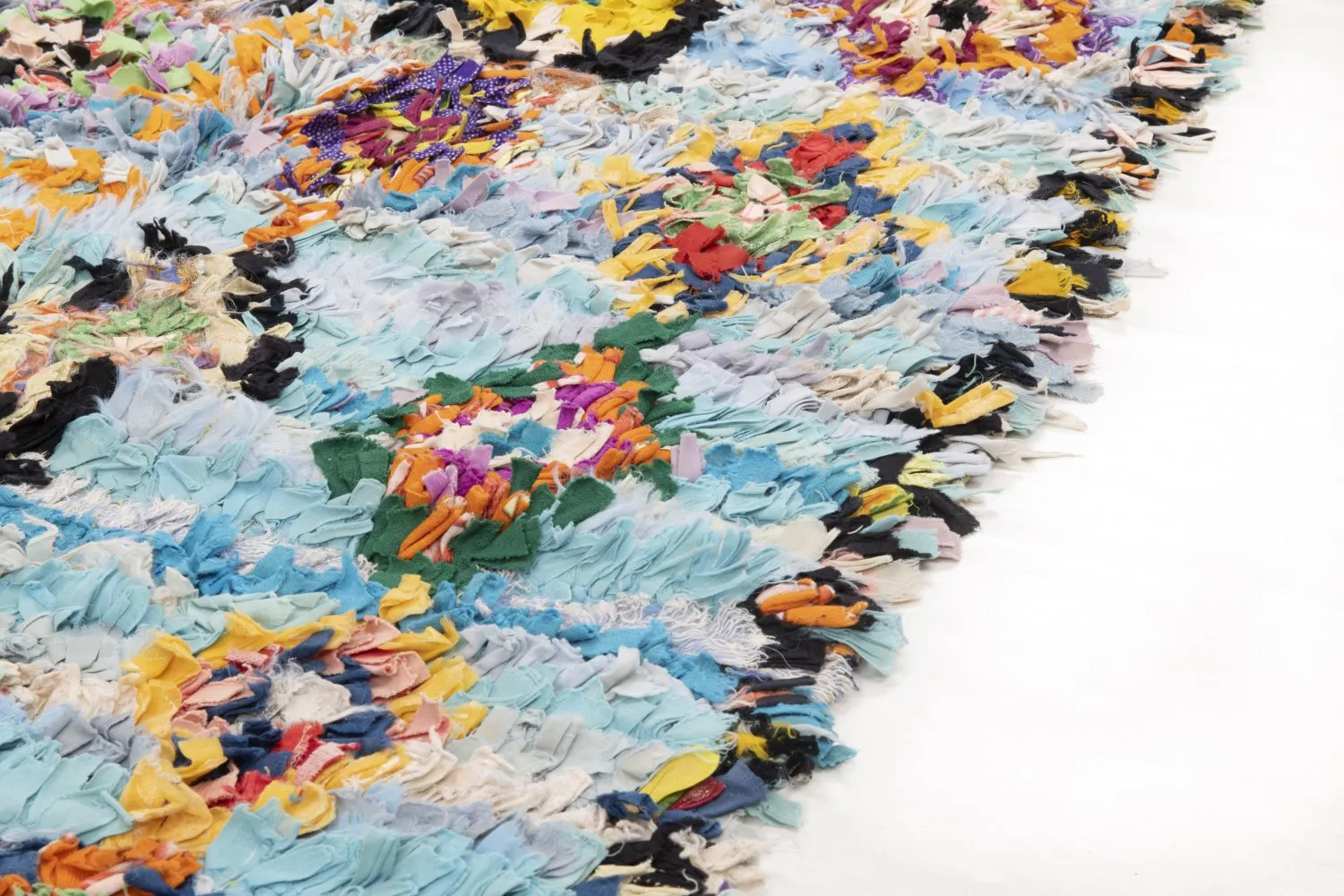 Marokkolainen Kilim matto Boucherouite 290 x 95 cm