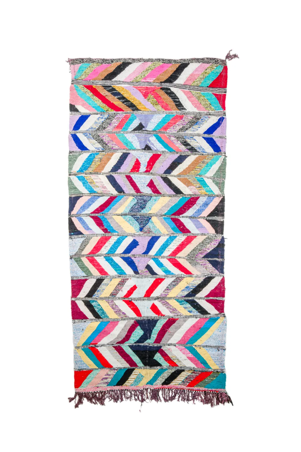 Marokkolainen Kilim matto Boucherouite 150 x 320 cm