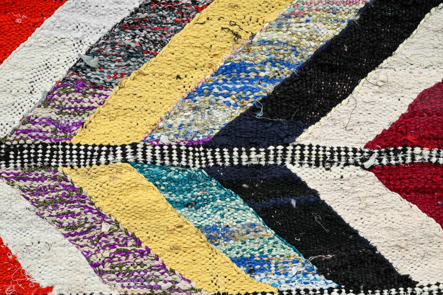 Marokkolainen Kilim matto Boucherouite 150 x 320 cm