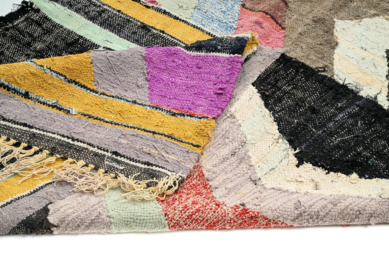 Marokkolainen Kilim matto Boucherouite 130 x 260 cm