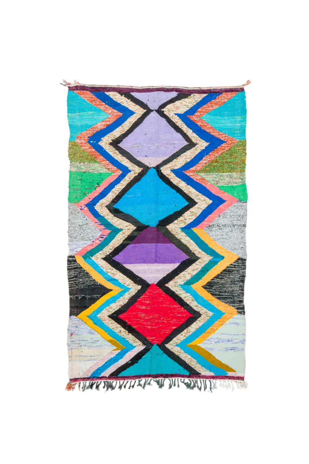Marokkolainen Kilim matto Boucherouite 140 x 235 cm