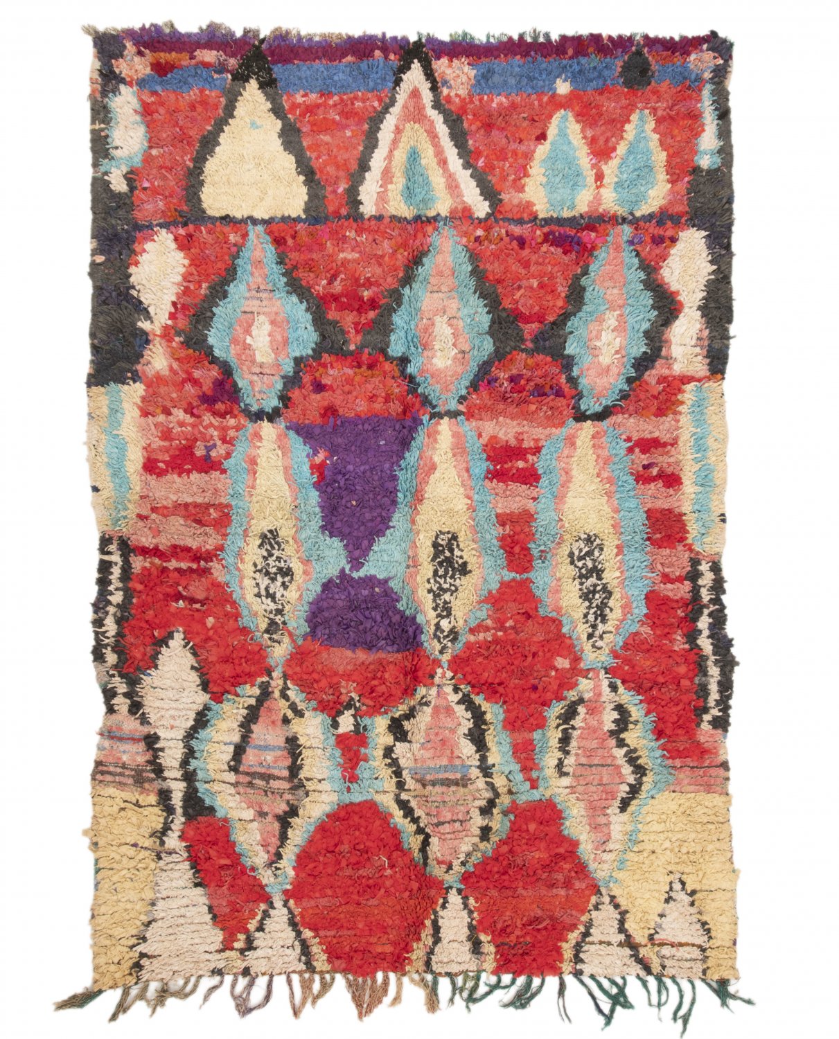 Marokkolainen Kilim matto Boucherouite 235 x 160 cm