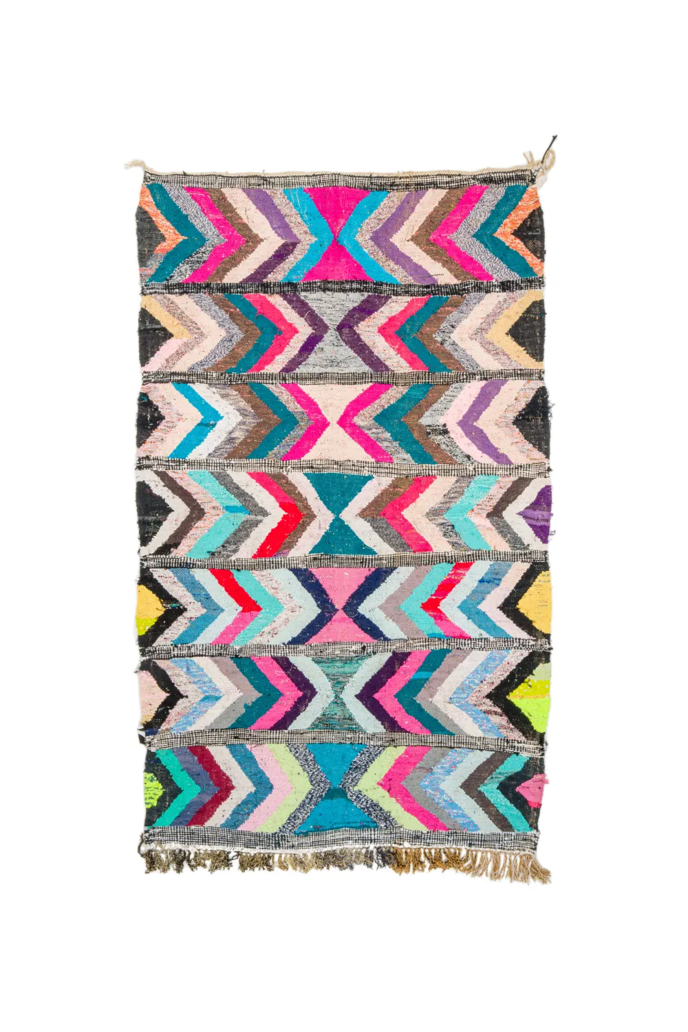 Marokkolainen Kilim matto Boucherouite 145 x 270 cm