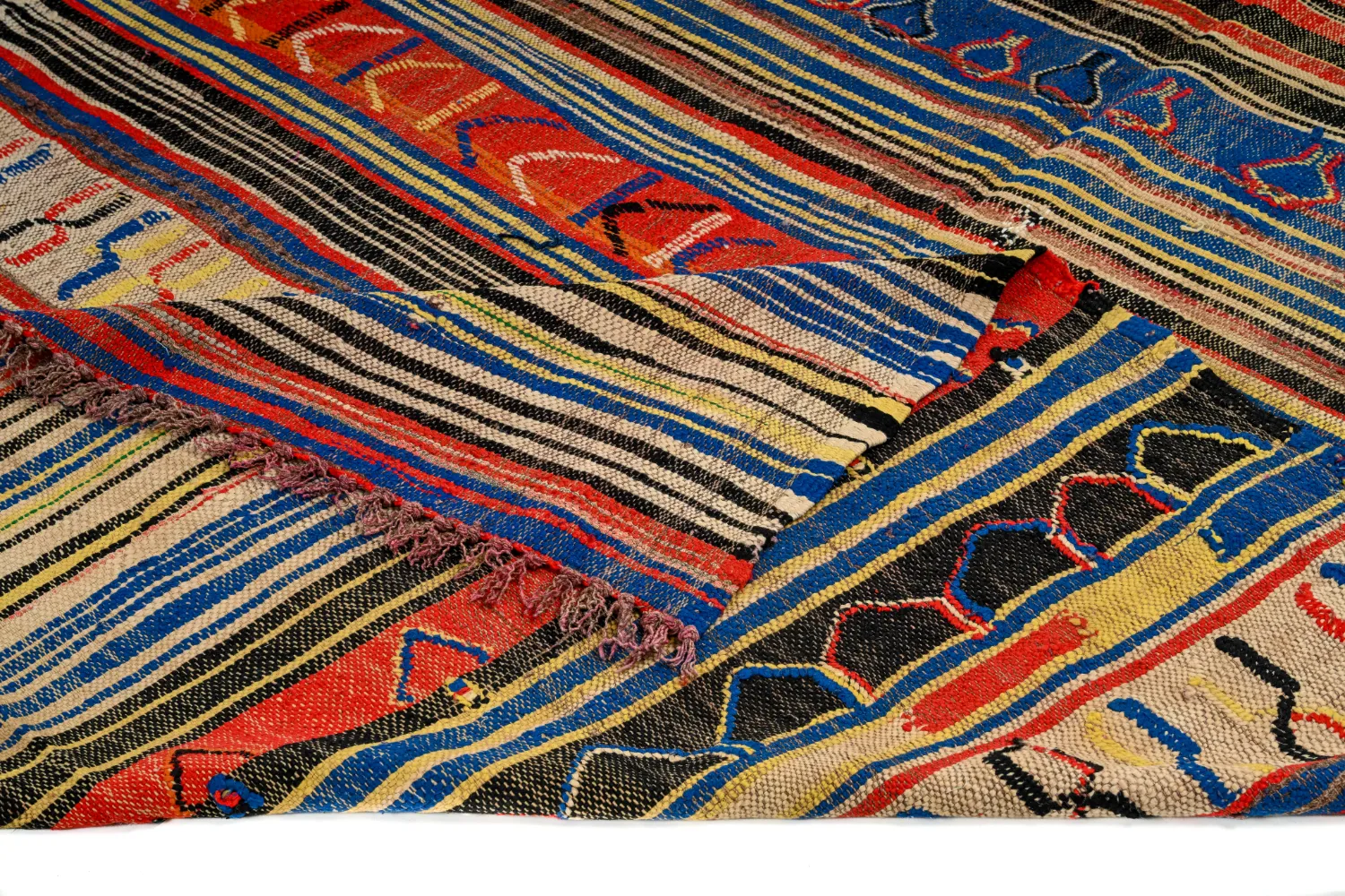 Marokkolainen Kilim matto Boucherouite 165 x 235 cm