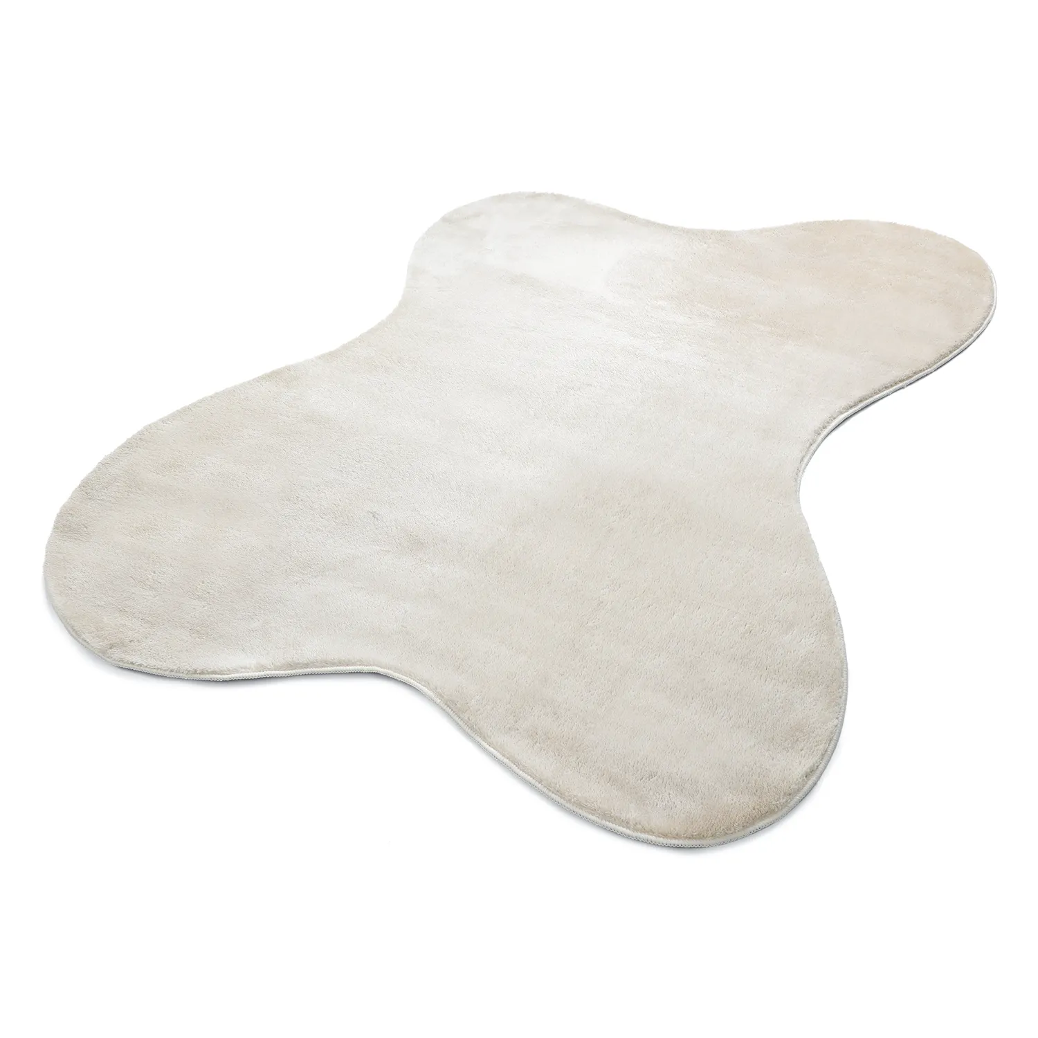 Epäsymmetrinen Aaltokuvioinen Ryijymatto - Aranga Super Soft Fur (beige)