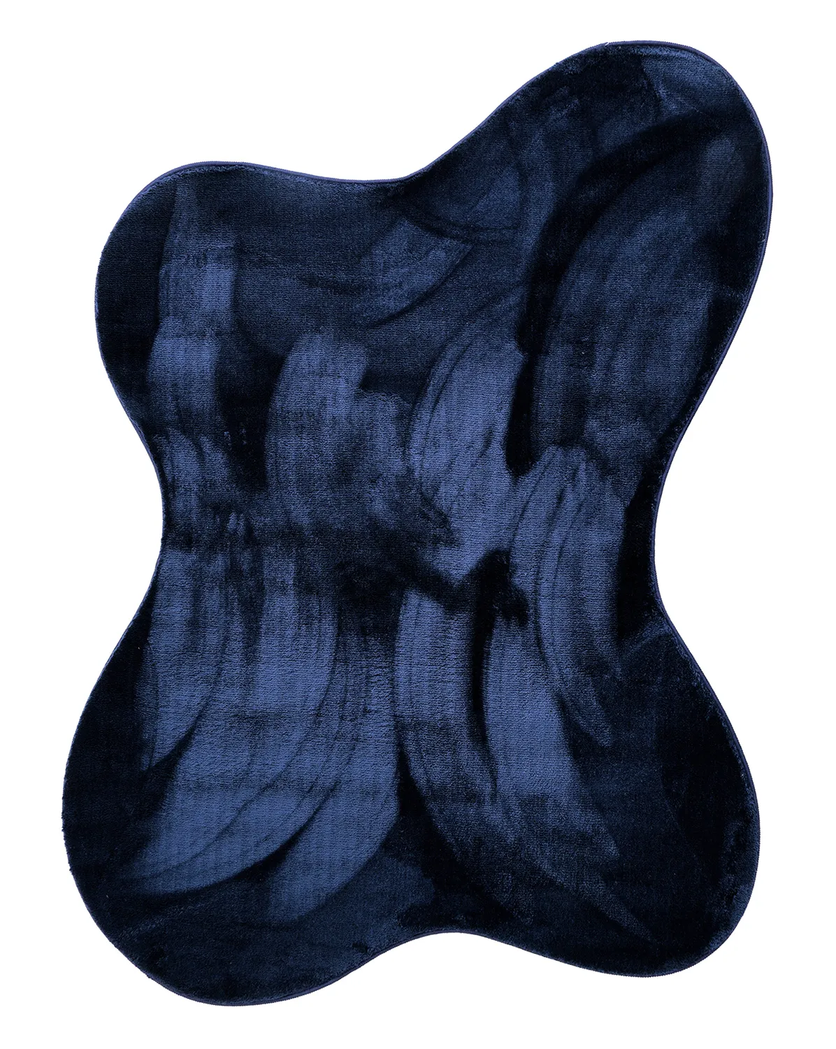 Epäsymmetrinen Aaltokuvioinen Ryijymatto - Aranga Super Soft Fur (tummansininen)