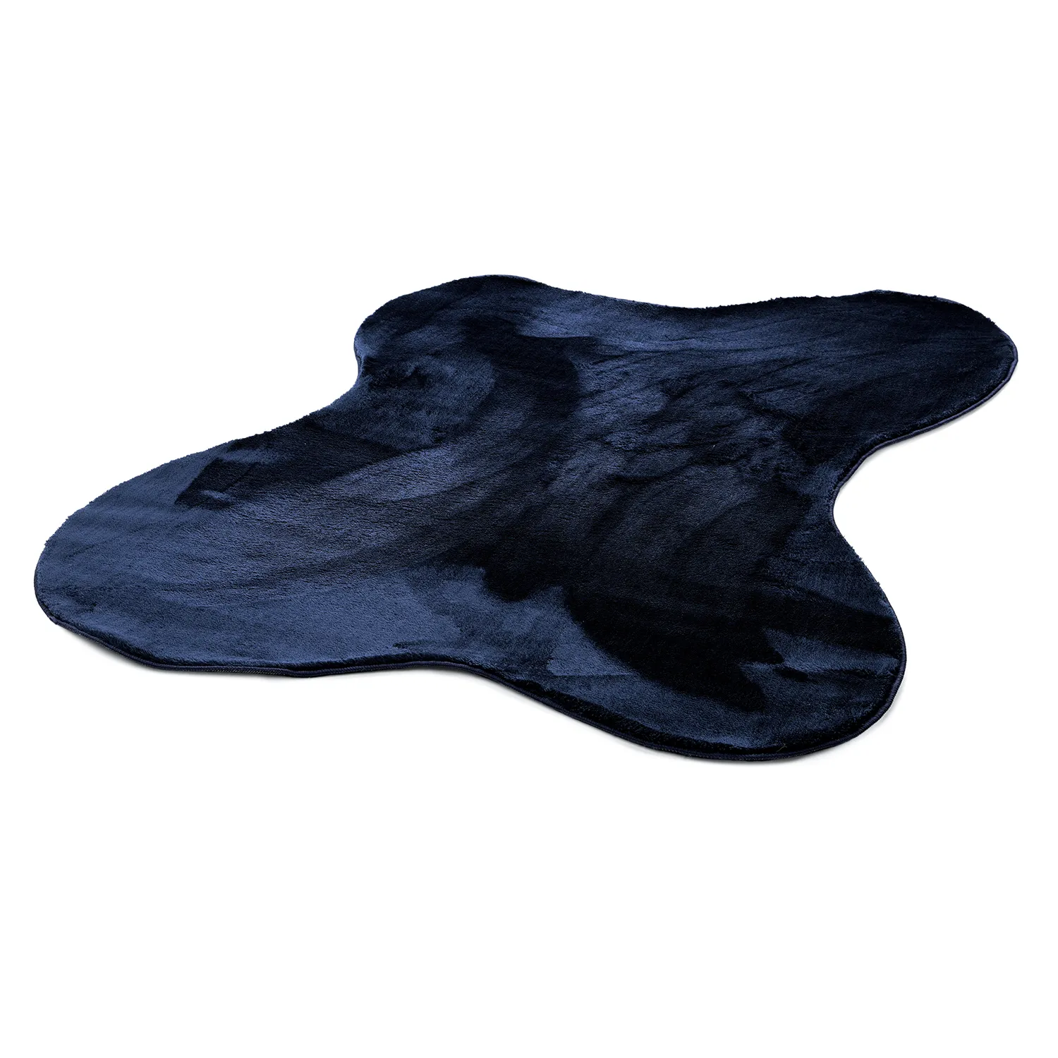 Epäsymmetrinen Aaltokuvioinen Ryijymatto - Aranga Super Soft Fur (tummansininen)
