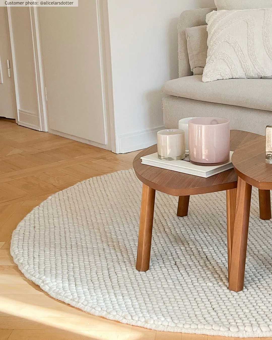 Pyöreä matot - Avafors Wool Bubble (beige)