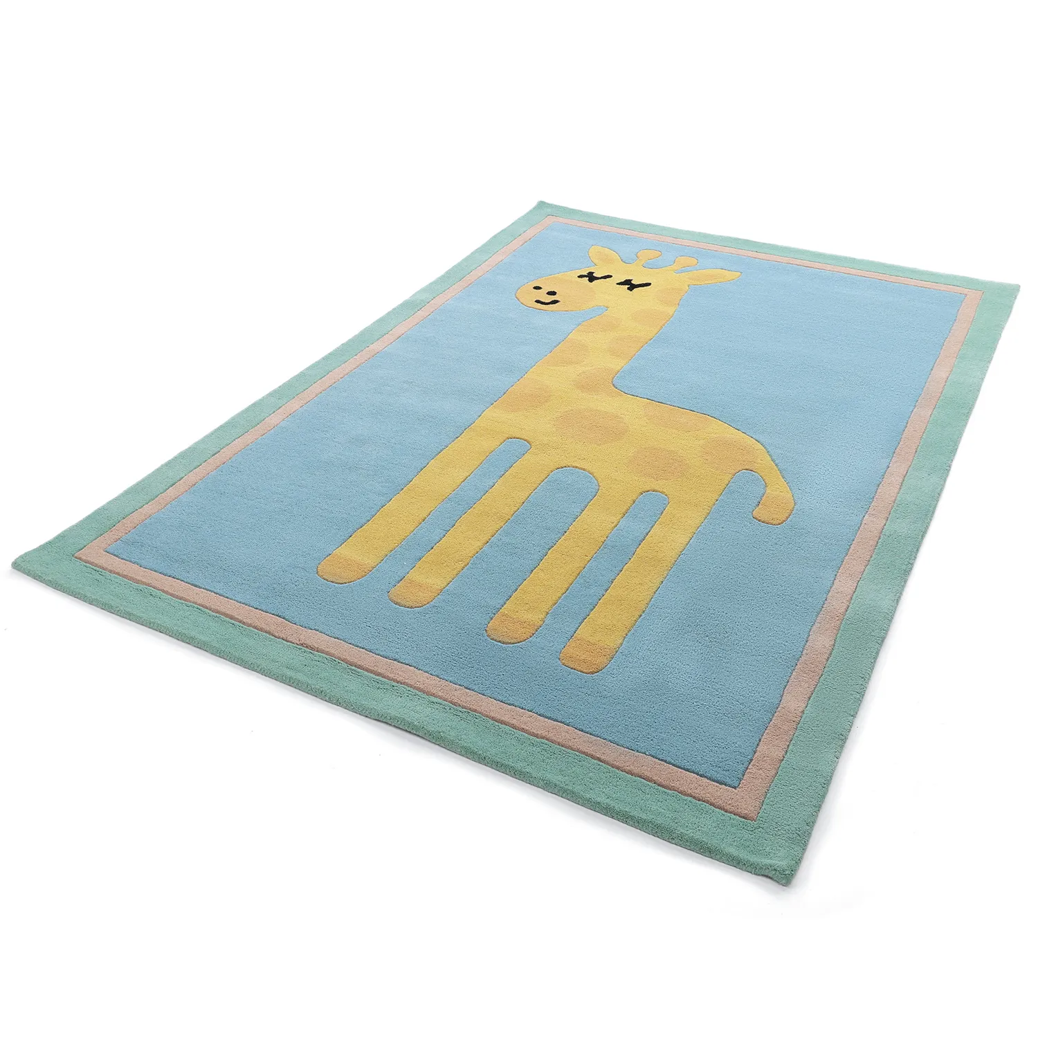 Lastenmatto - Giraffe Hand Tufted Wool Premium (vaaleansininen/multi)