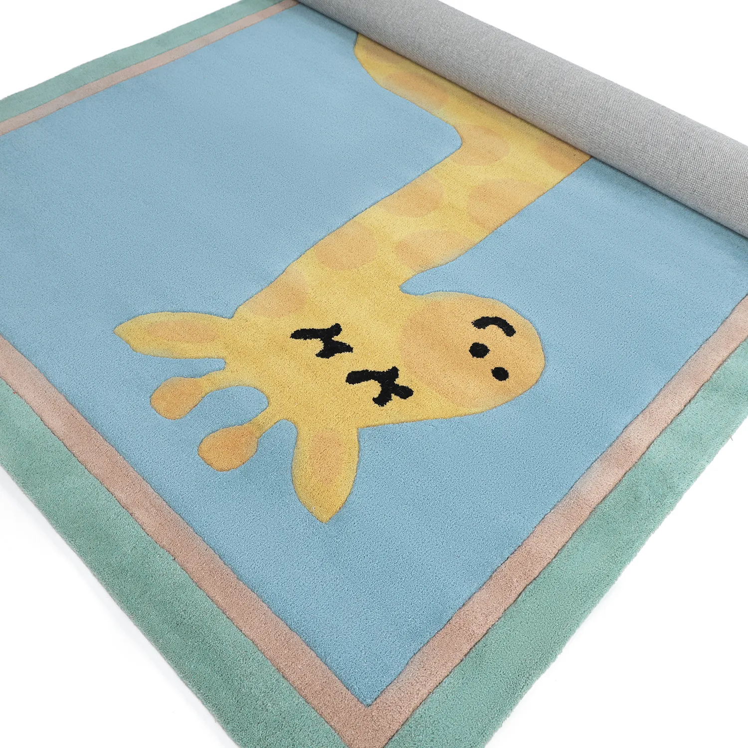 Lastenmatto - Giraffe Hand Tufted Wool Premium (vaaleansininen/multi)