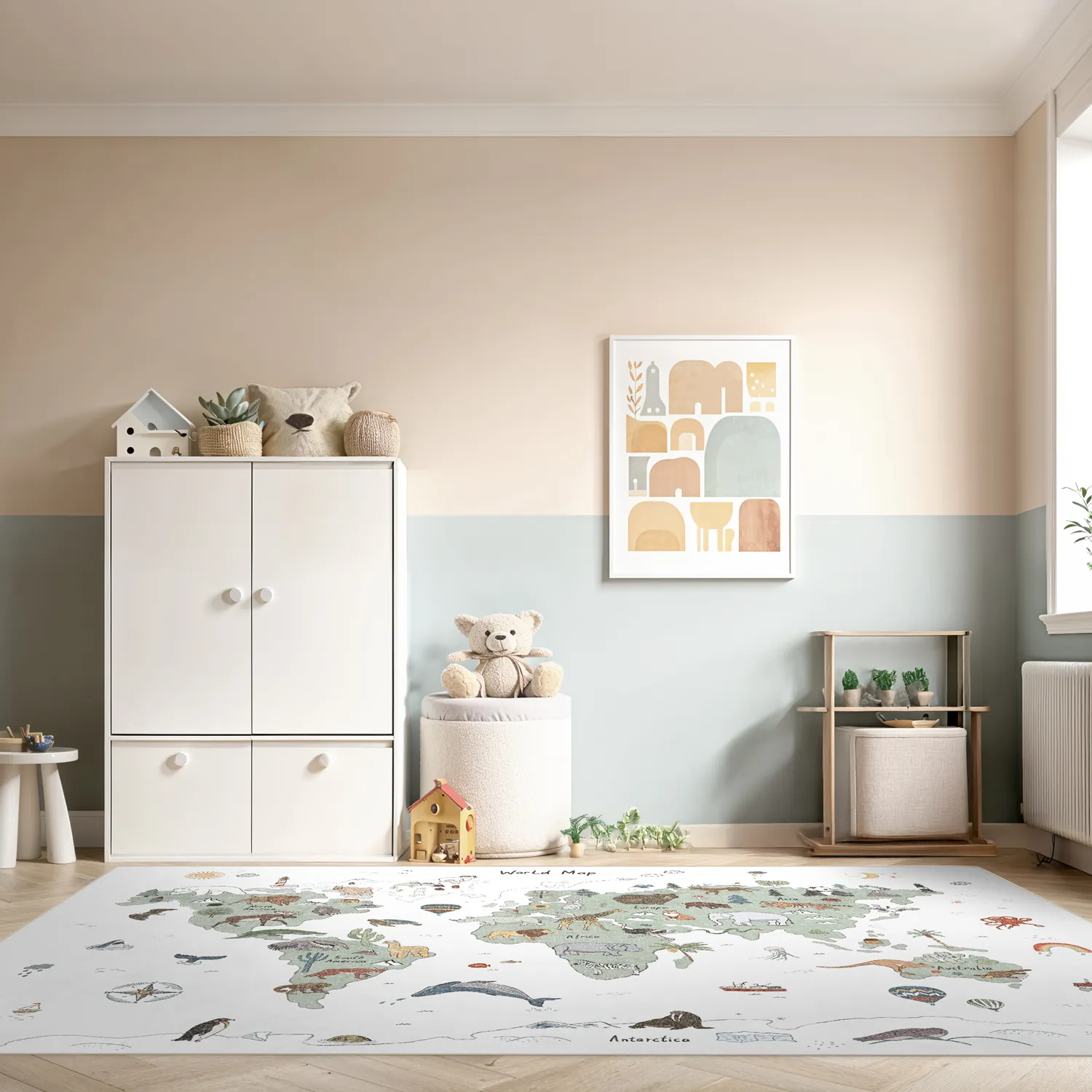 Lastenmatto - Kids World Map (vihreä)