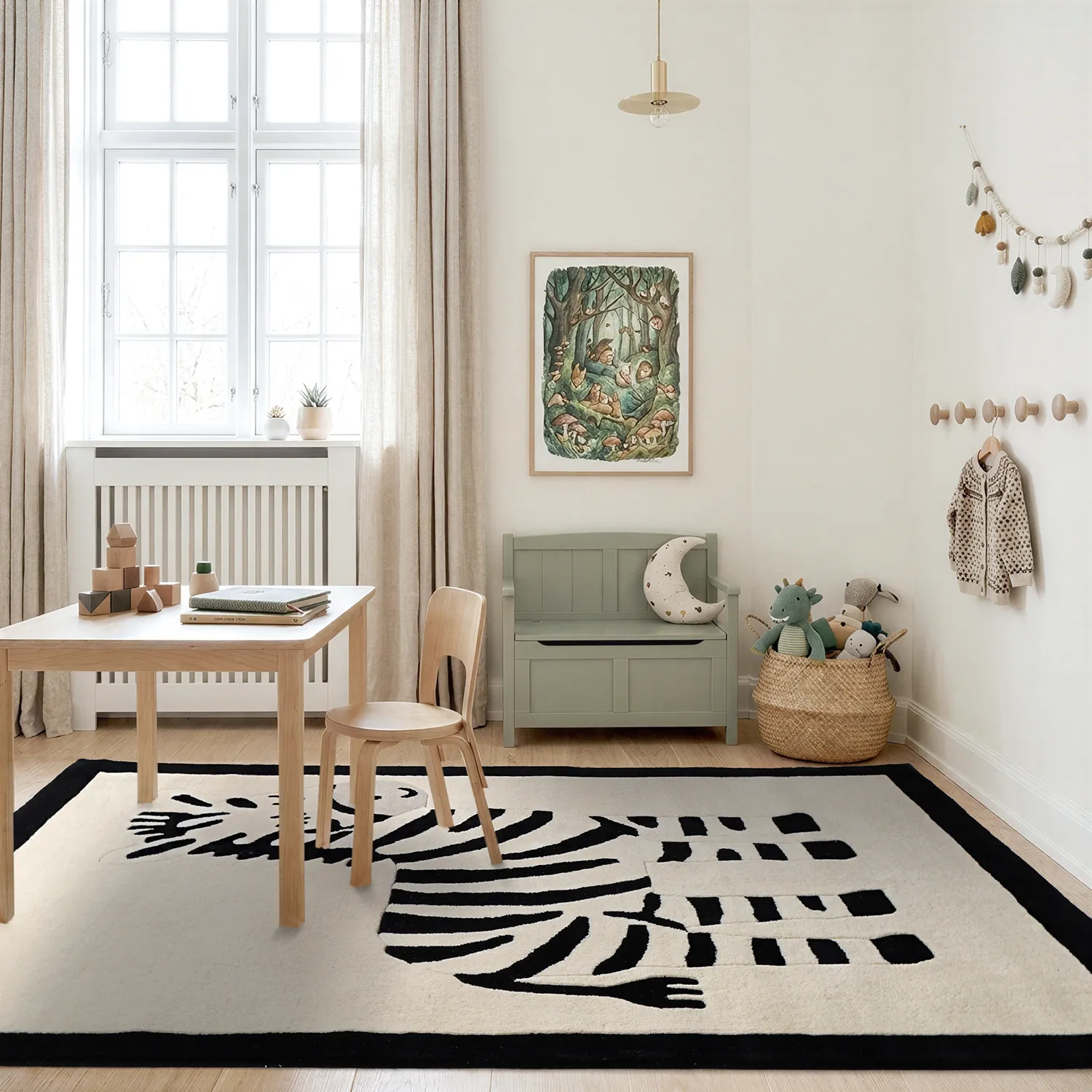 Lastenmatto - Zebra Hand Tufted Wool Premium (beige/musta)