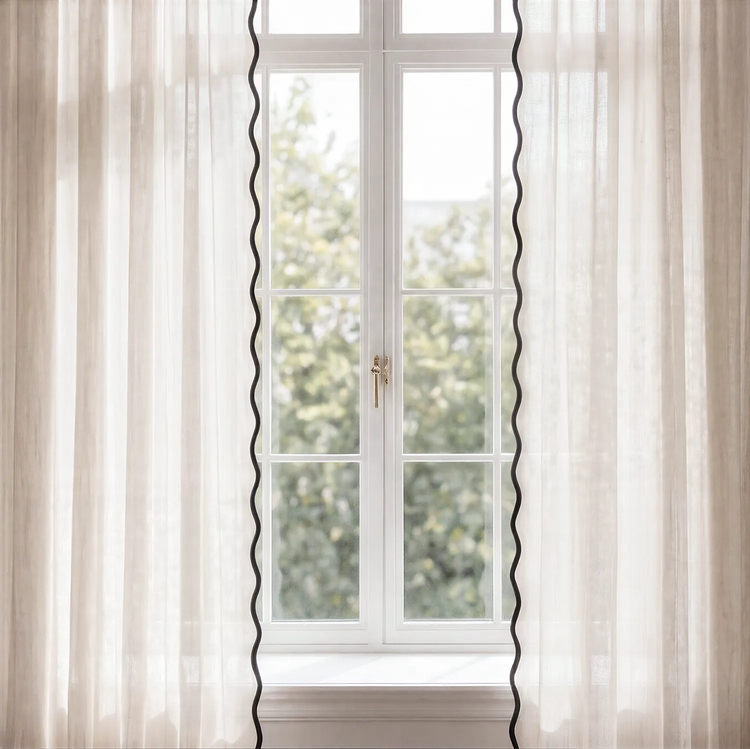 Verhot 2 kpl - Puuvillaverho Yrsa (vaalea beige)