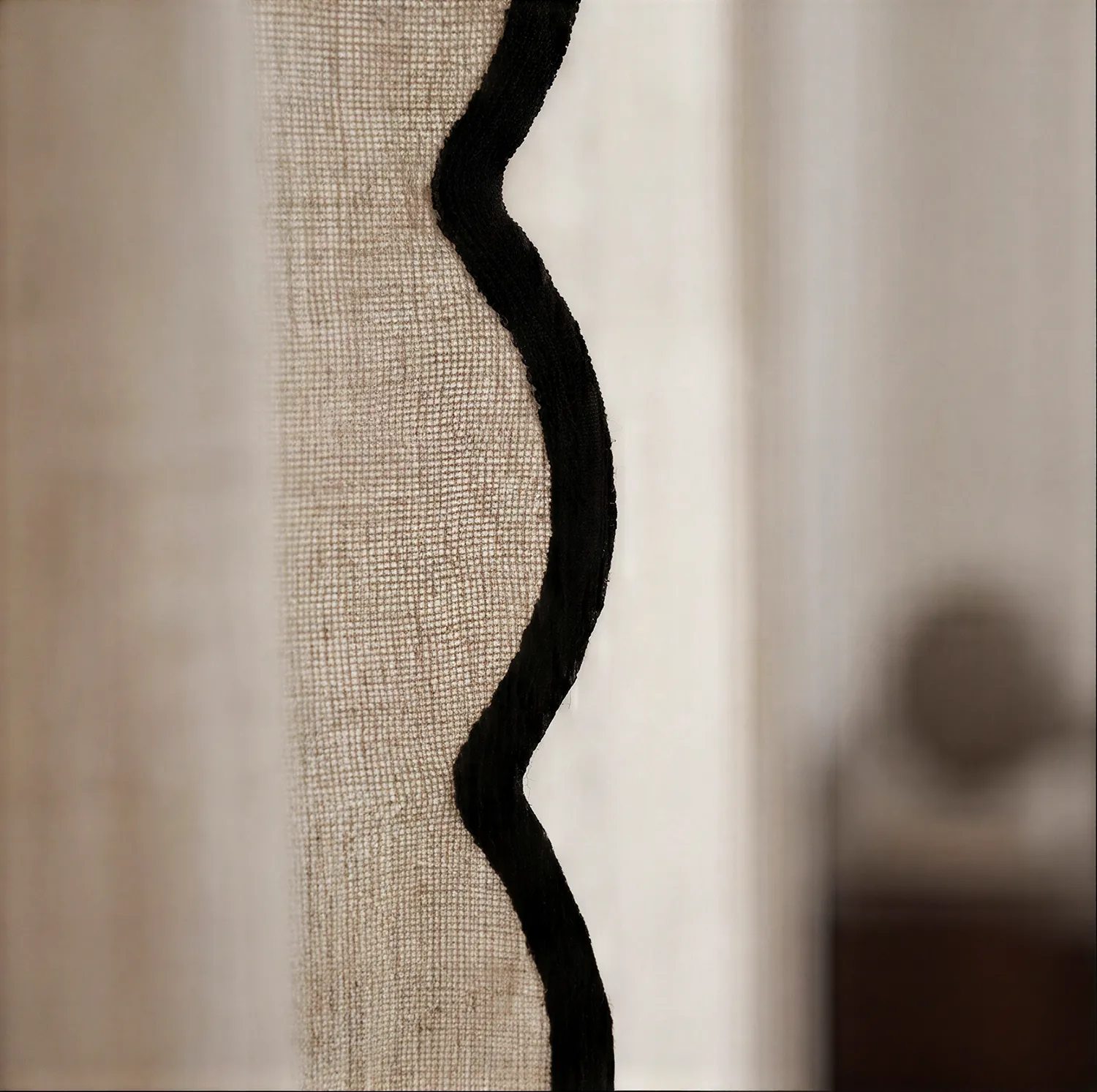Verhot 2 kpl - Puuvillaverho Yrsa (vaalea beige)
