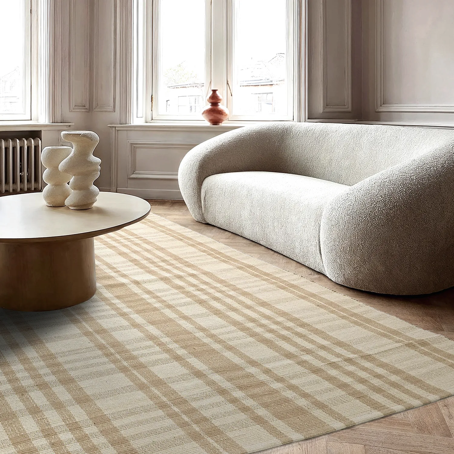 Puuvilla matto - Husvik (beige)