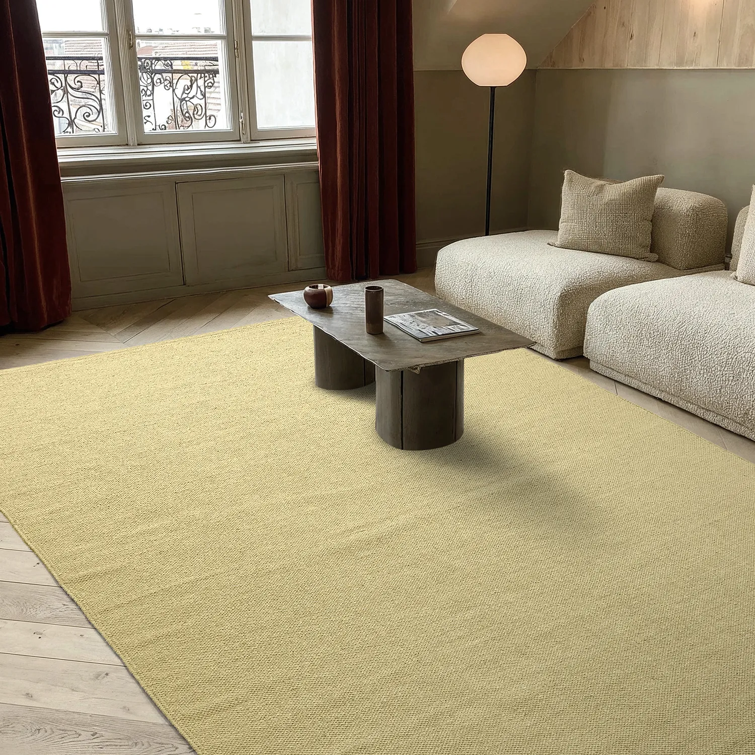 Puuvilla matto - Rigolet (keltainen)