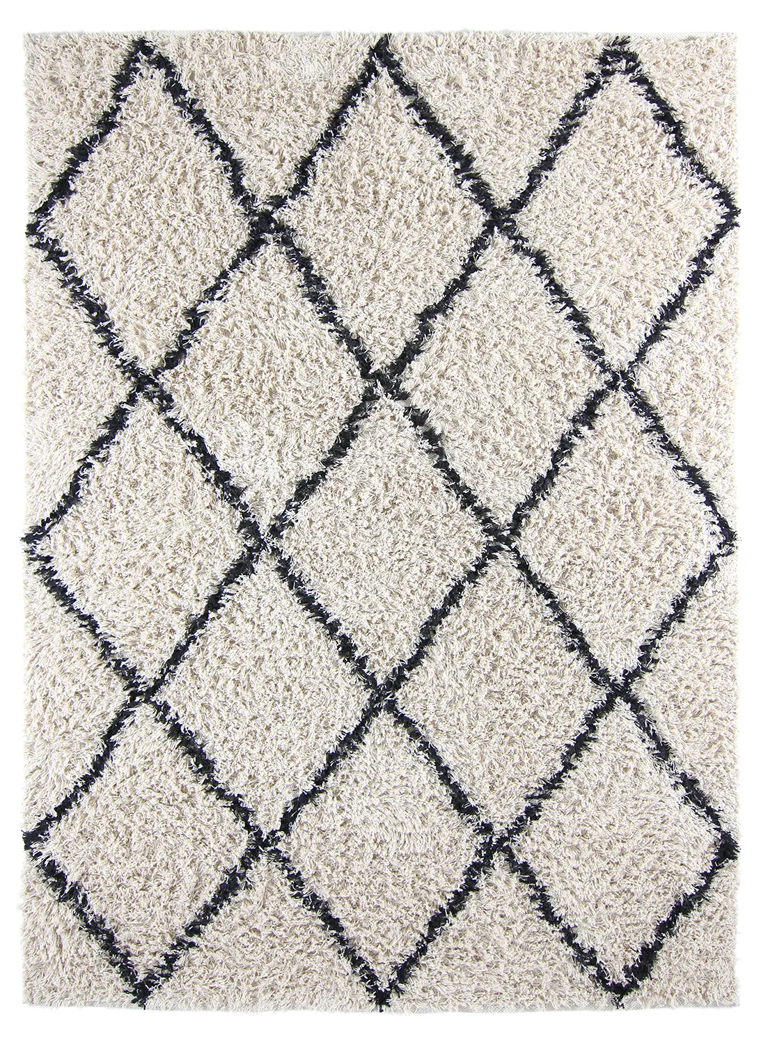 Ryijymatot - Alcott Natural Cotton Shaggy (musta/valkoinen)