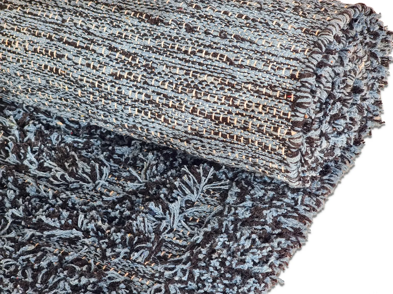 Ryijymatot - Kendra Natural Cotton Shaggy (harmaa/musta)