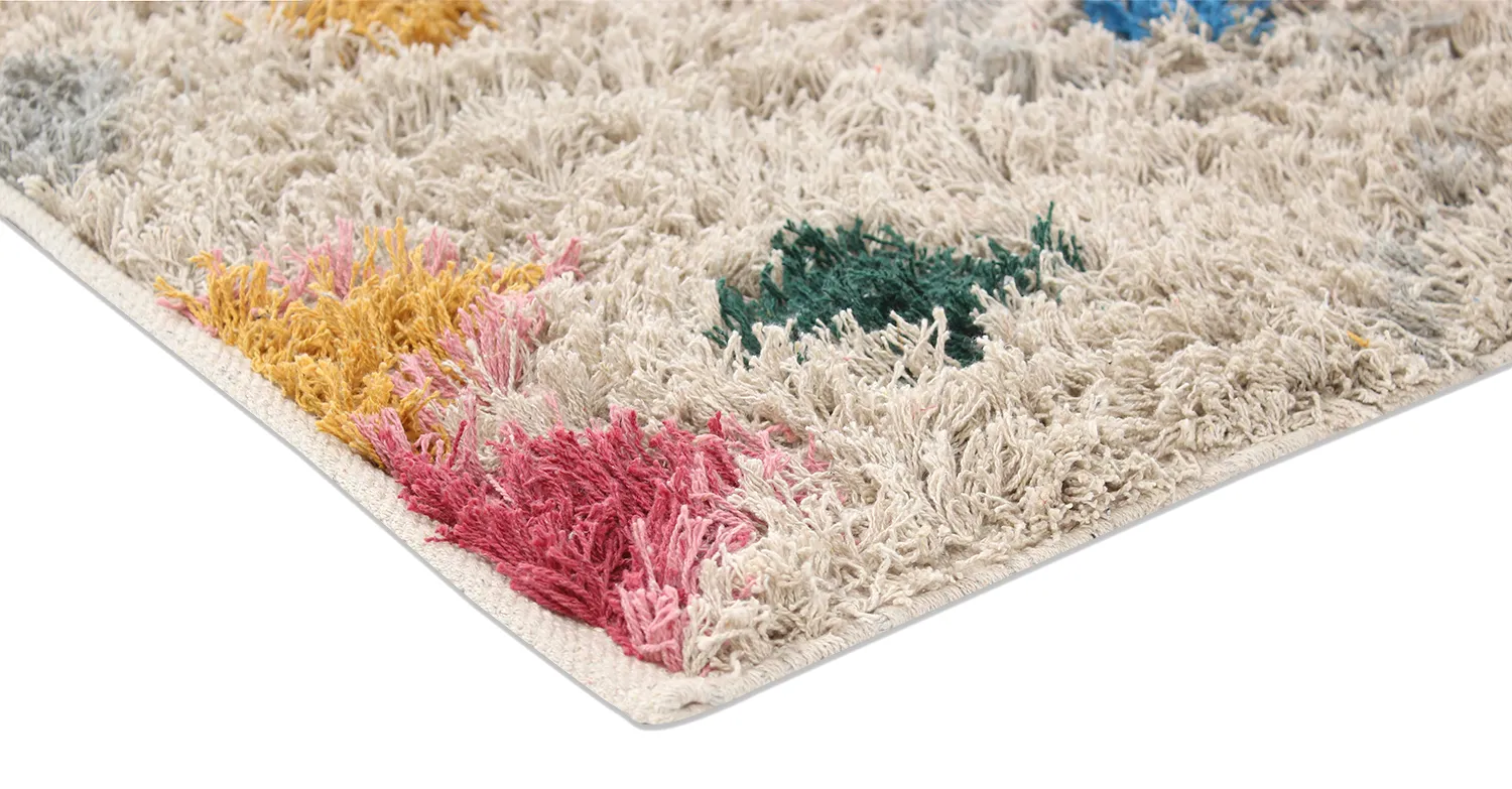 Ryijymatot - Marden Natural Cotton Shaggy (beige/multi)