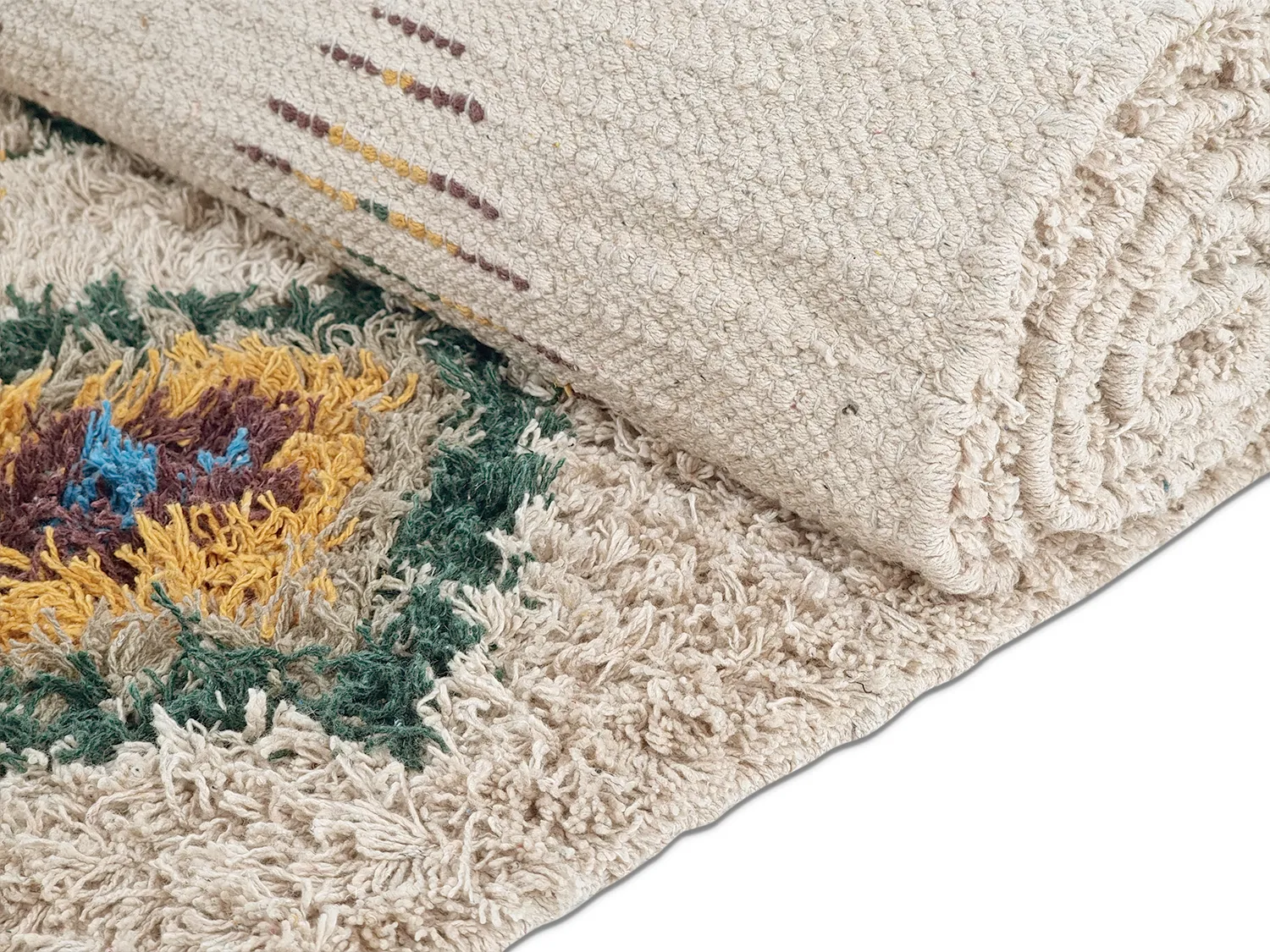 Ryijymatot - Siddel Natural Cotton Shaggy (beige/multi)