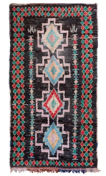 Marokkolainen Kilim matto Boucherouite 310 x 160 cm