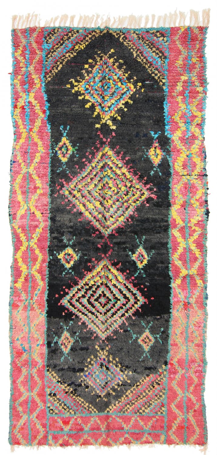 Marokkolainen Kilim matto Boucherouite 330 x 150 cm