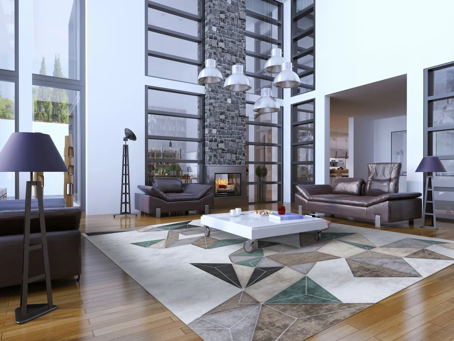 Wilton-matto - Feres (harmaa/beige/multi)