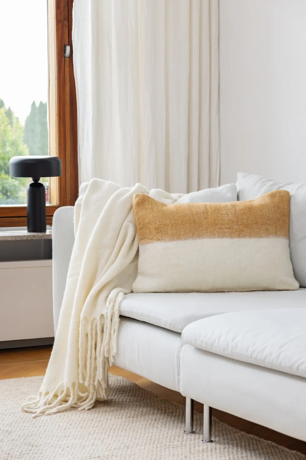 Tyynynpäällinen villasekoite - Carrie (keltainen)