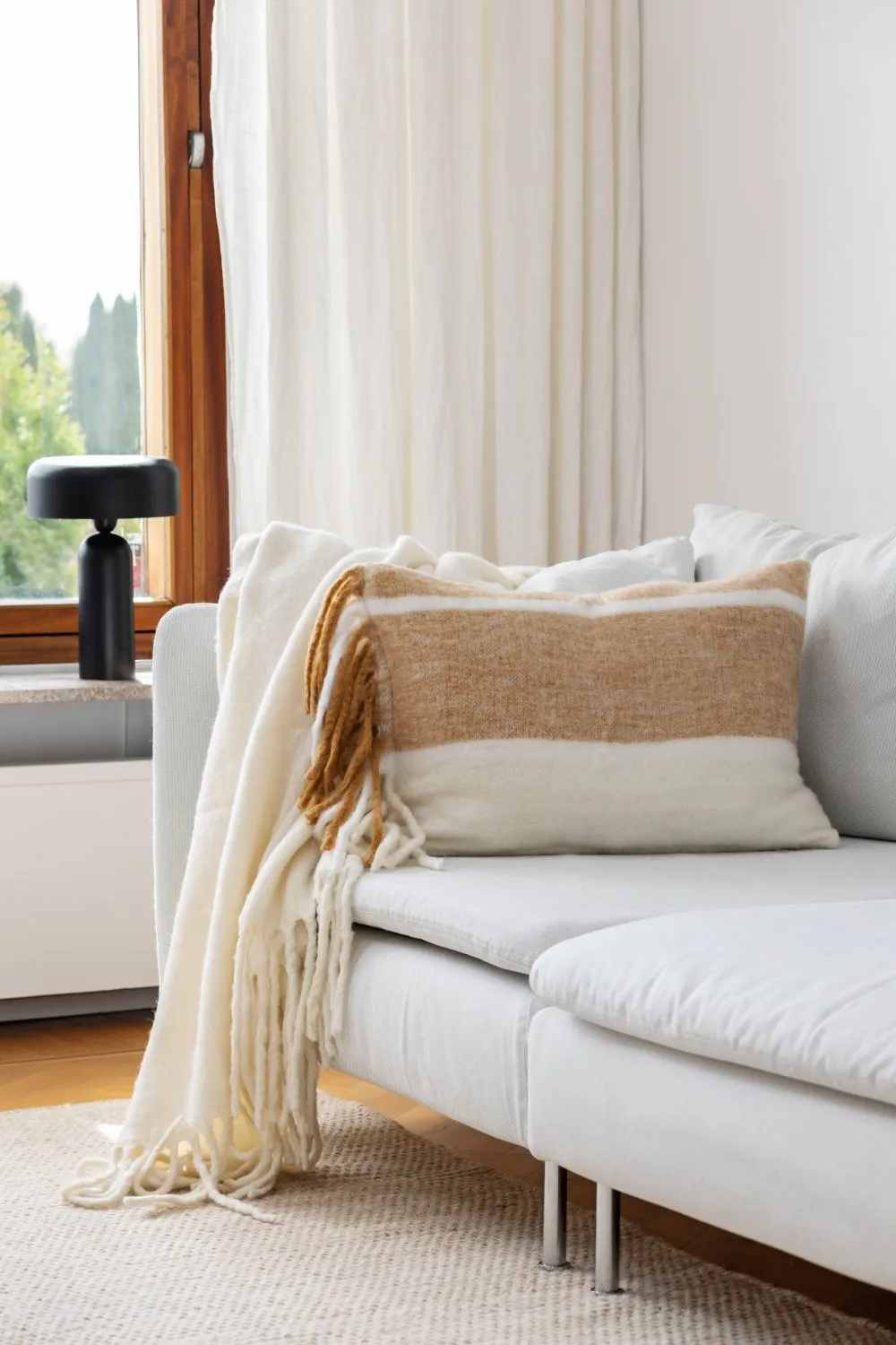 Tyynynpäällinen villasekoite - Charlotte (keltainen)