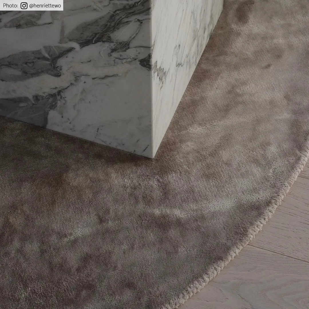 Pyöreä matto - Jodhpur Special Luxury Edition Viskoosi (vaaleanharmaa/beige)
