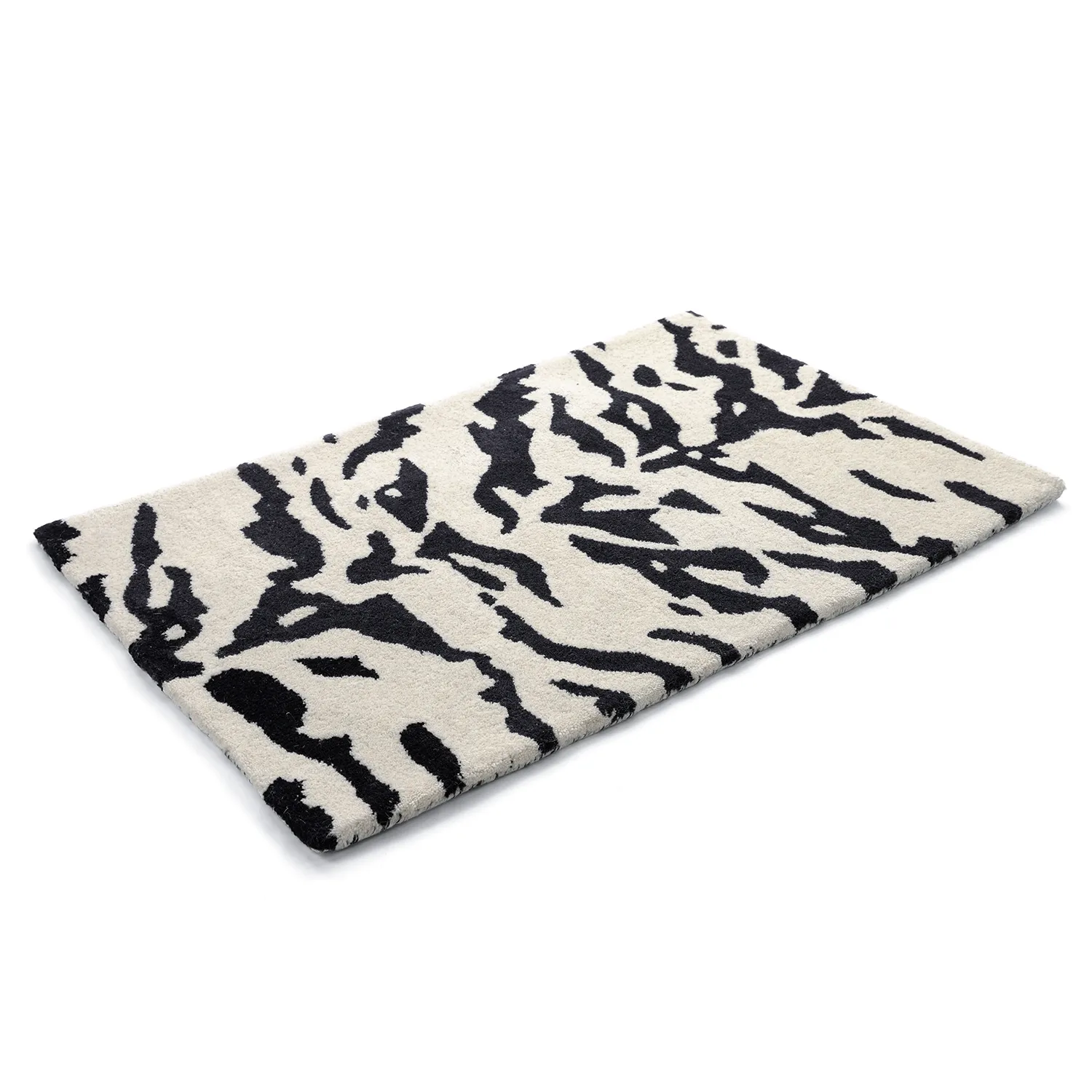 Ovimatto - Zebra Tufted Wool Premium (valkoinen/musta)
