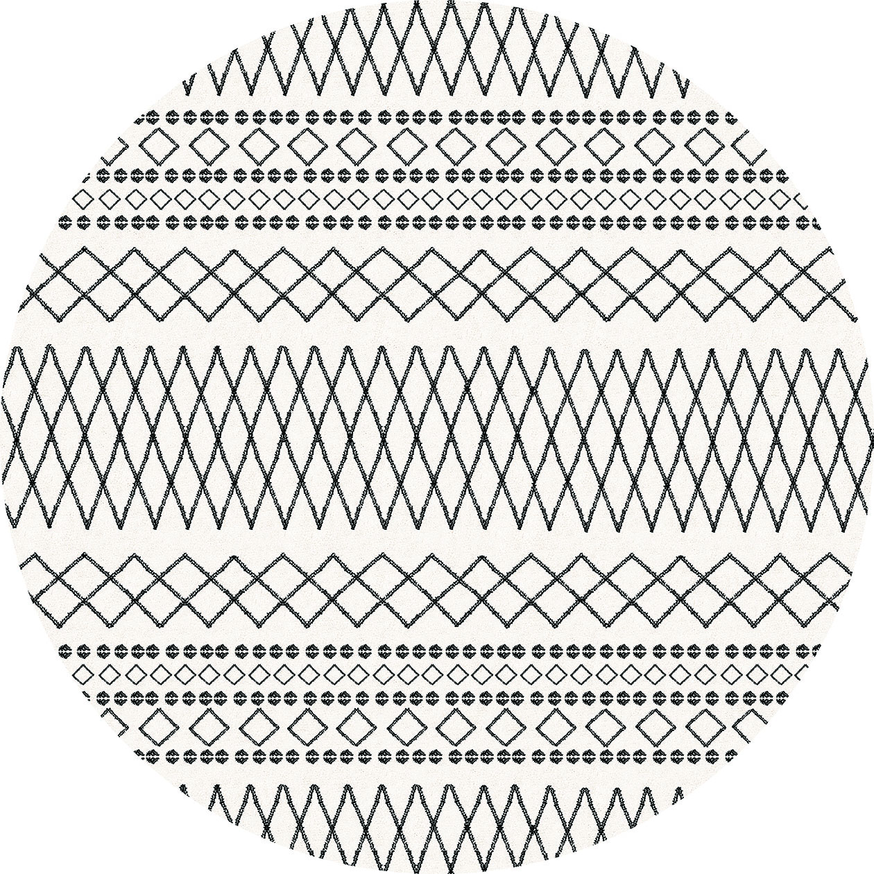 Pyöreät matot - Safi (musta/valkoinen)