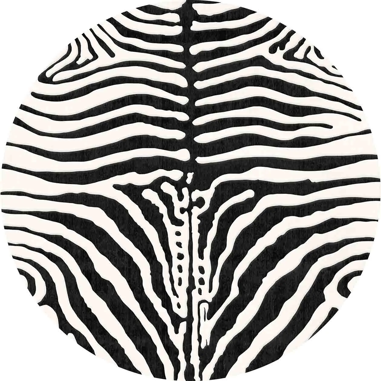 Pyöreät matot - Zebra (musta/valkoinen)
