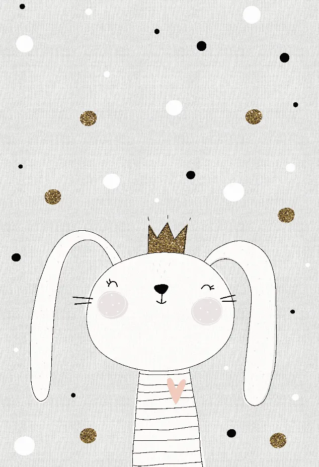 Lastenmatto - Rabbit Crown (harmaa)