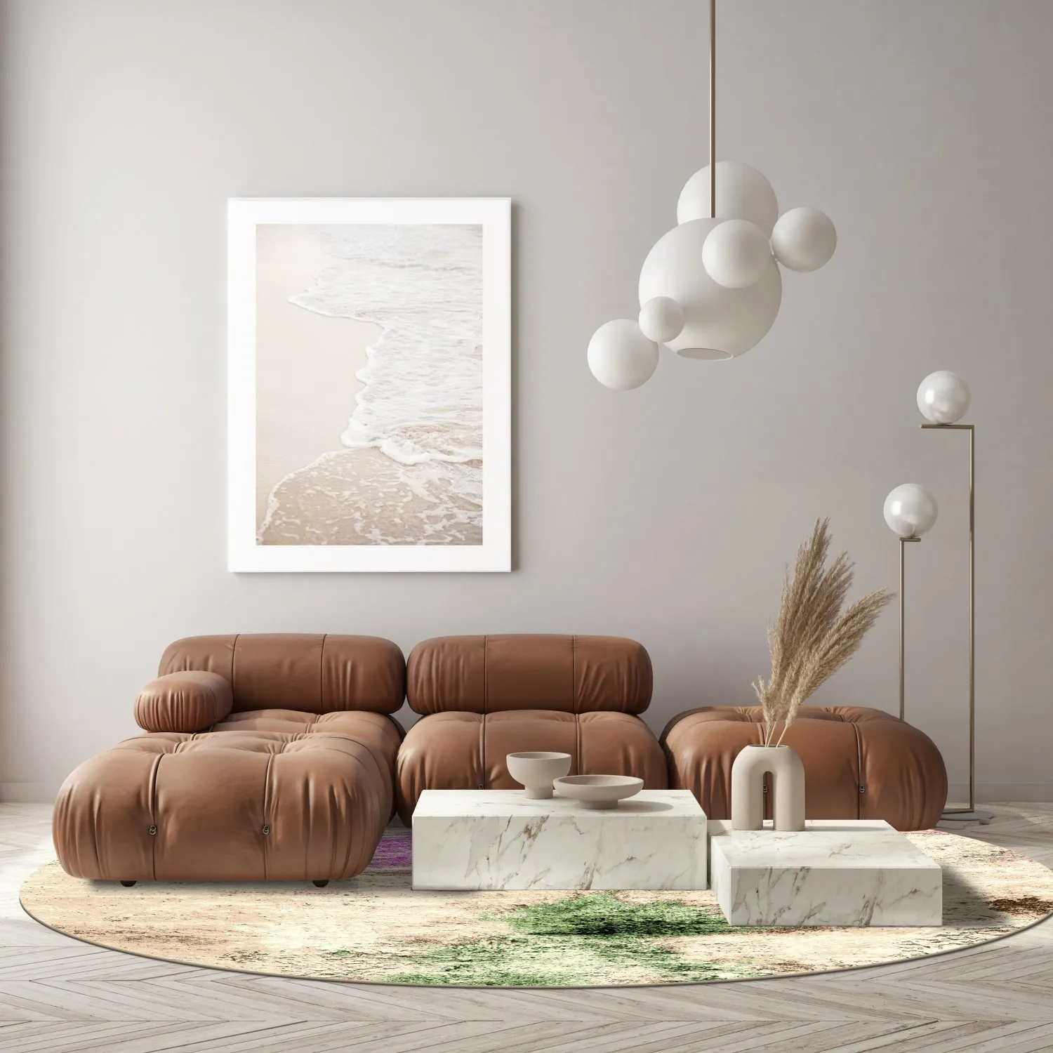 Pyöreät matot - Dimos (beige/multi)
