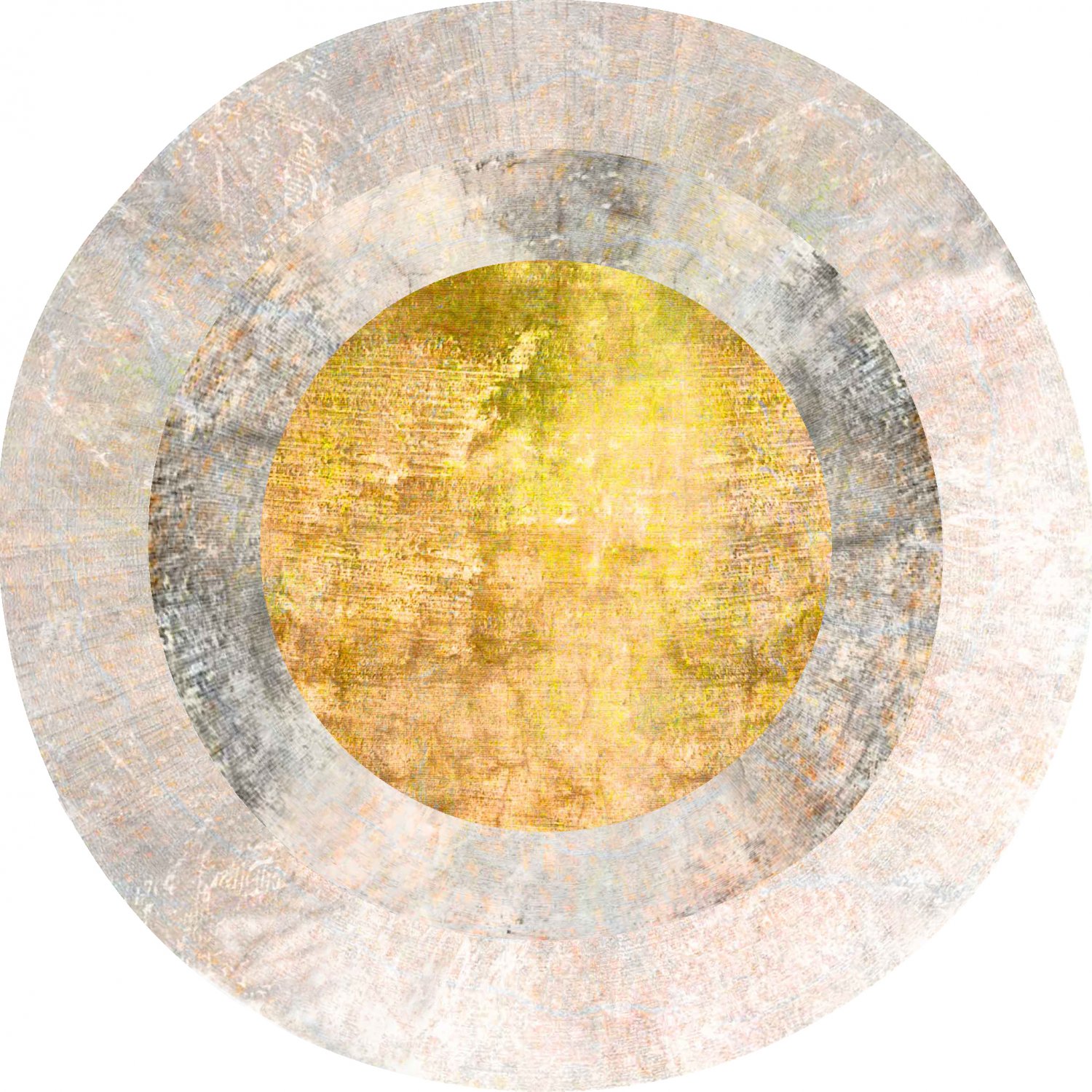 Pyöreät matot - Budoni (harmaa/beige/keltainen)