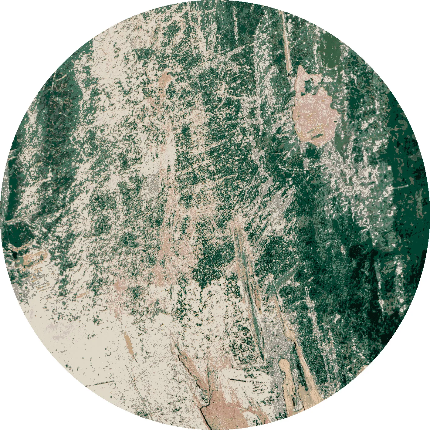 Pyöreät matot - Tamalous (beige/vihreä)