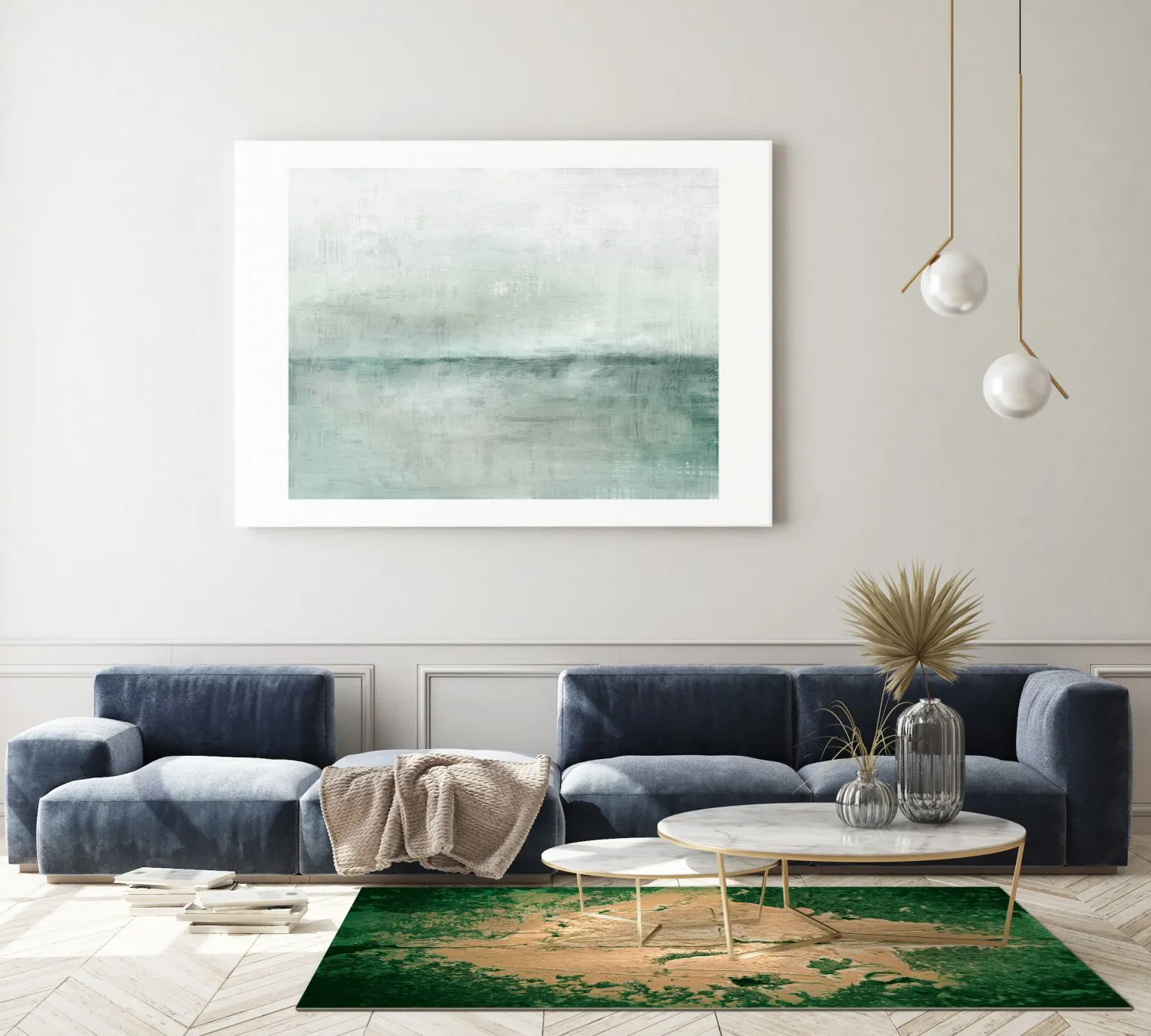 Wilton-matto - Positano (beige/vihreä)