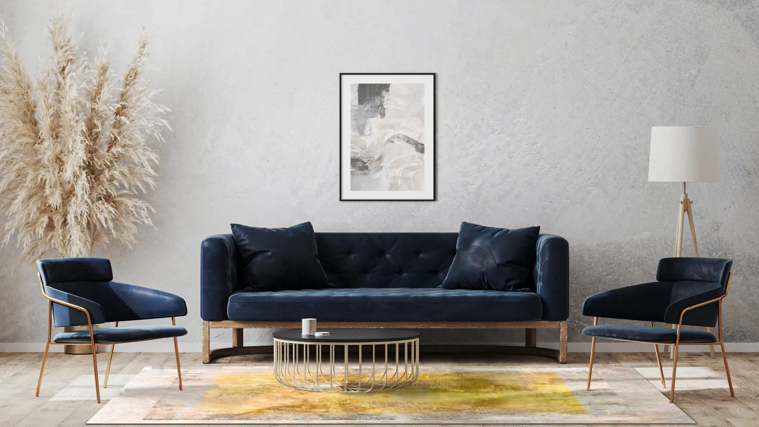 Wilton-matto - Budoni (harmaa/beige/keltainen)