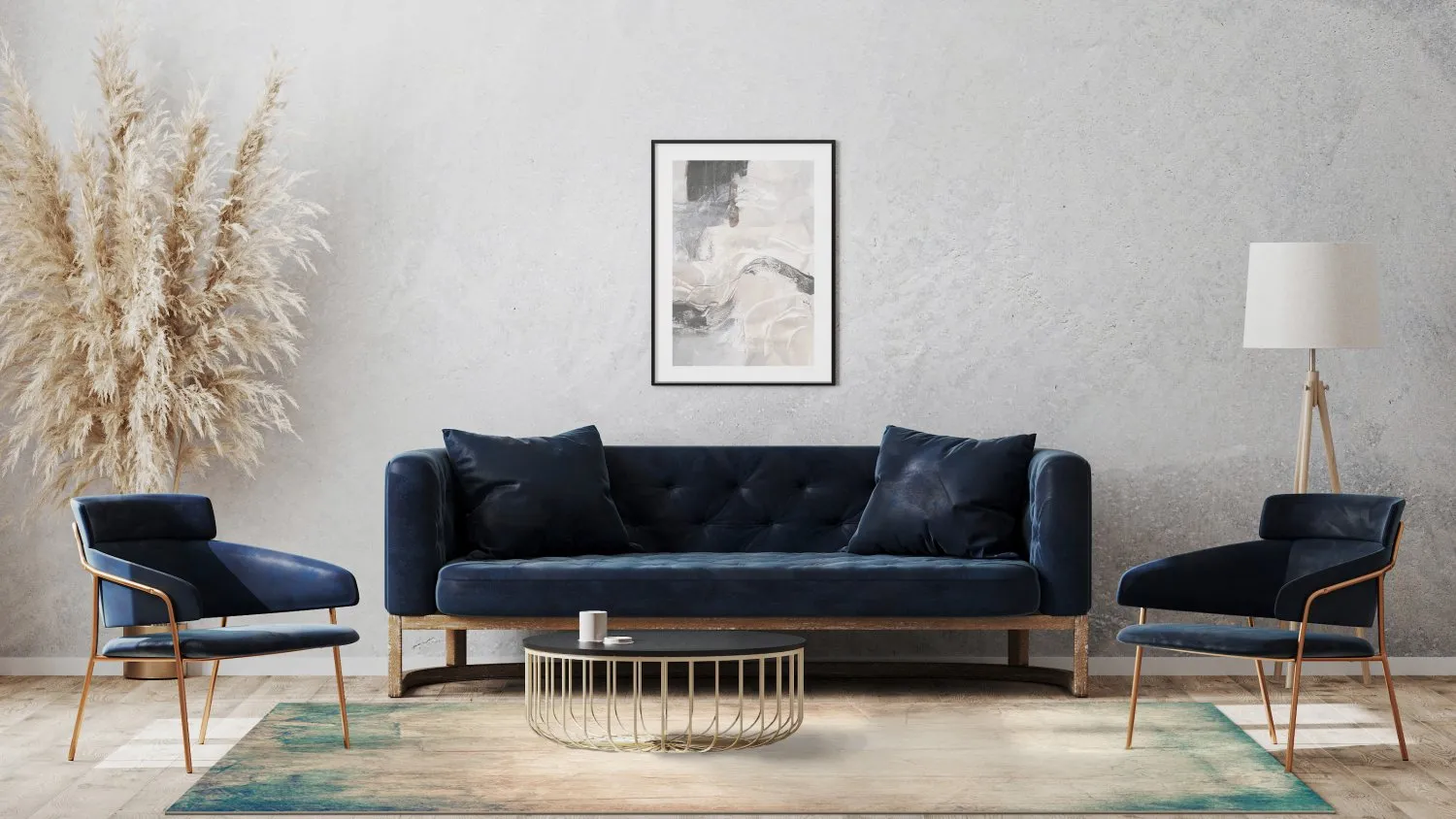 Wilton-matto - Giave (beige/sininen)