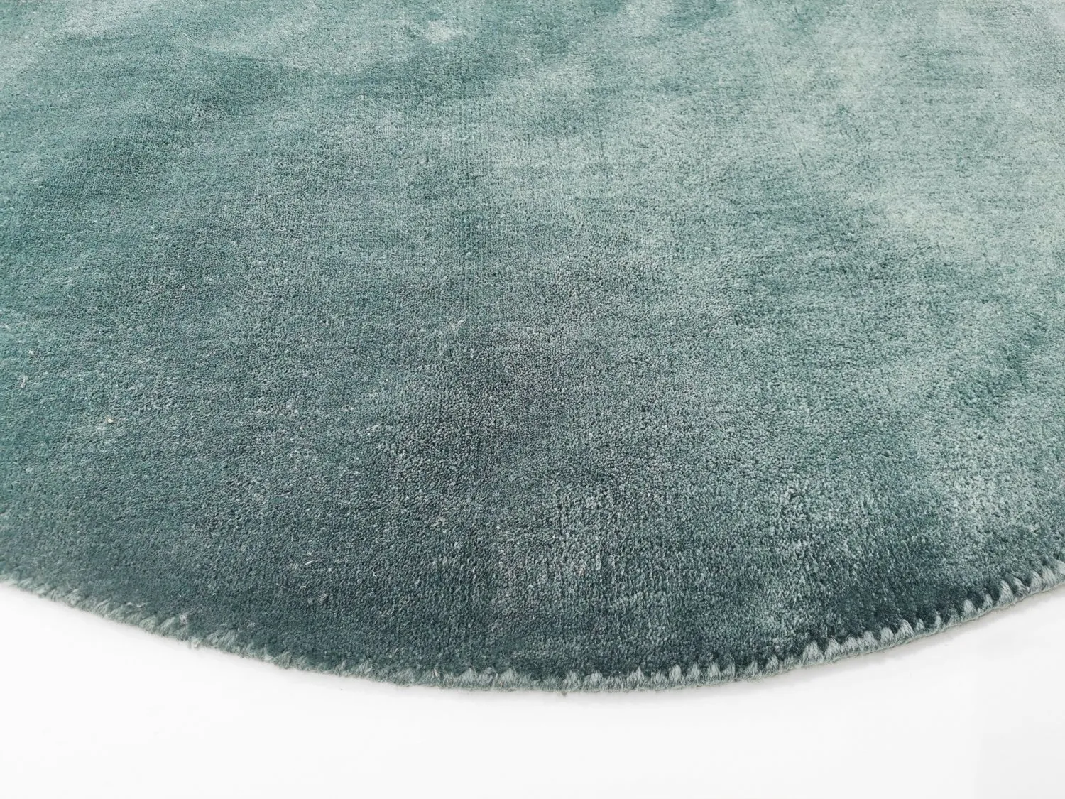 Pyöreä matto - Recycled PET with viscose look (sininen)