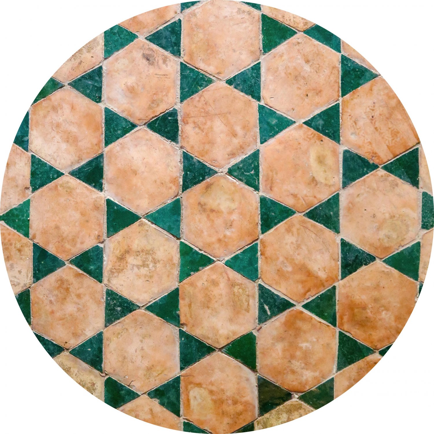 Pyöreät matot - Calvi (beige/grön)
