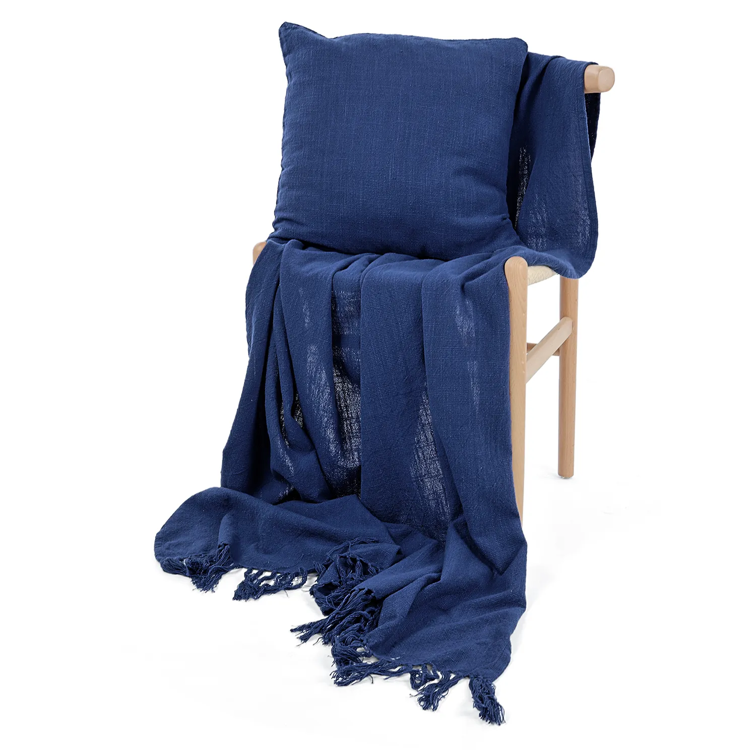 Viltit - Veya cotton throw (tummansininen)